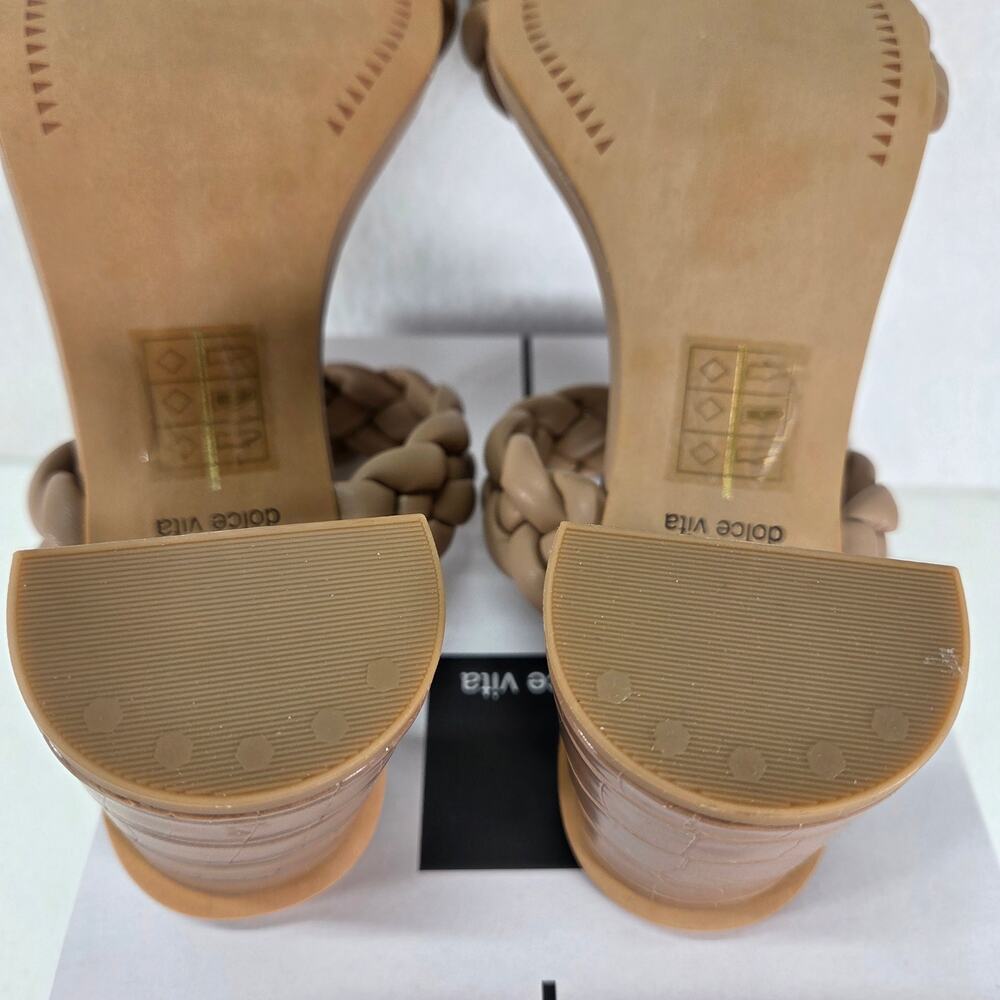 Dolce Vita Paily Braided Vegan Leather Heeled Sandals Stella Cafe Women's 8 NWOT - Picture 10 of 12